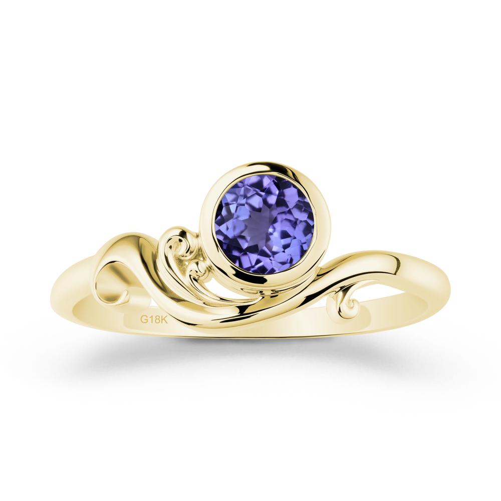 Unique Tanzanite Wave Ring - LUO Jewelry #metal_18k yellow gold