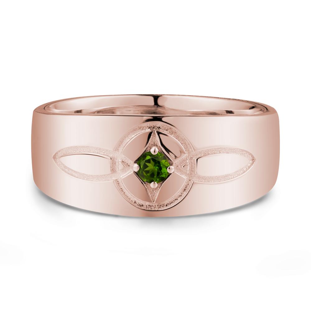 Man Simple Celtic Knot Diopside Ring - LUO Jewelry #metal_14k rose gold