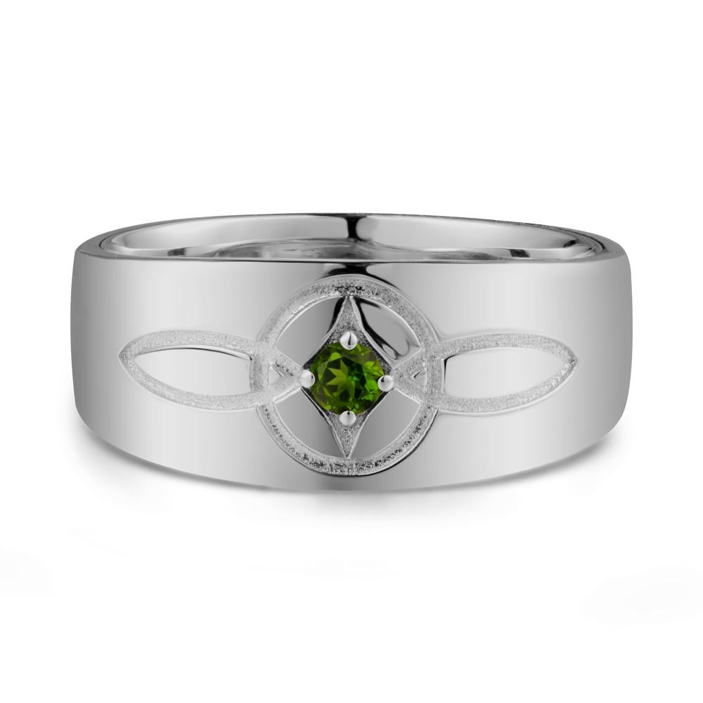 Man Simple Celtic Knot Diopside Ring - LUO Jewelry #metal_platinum