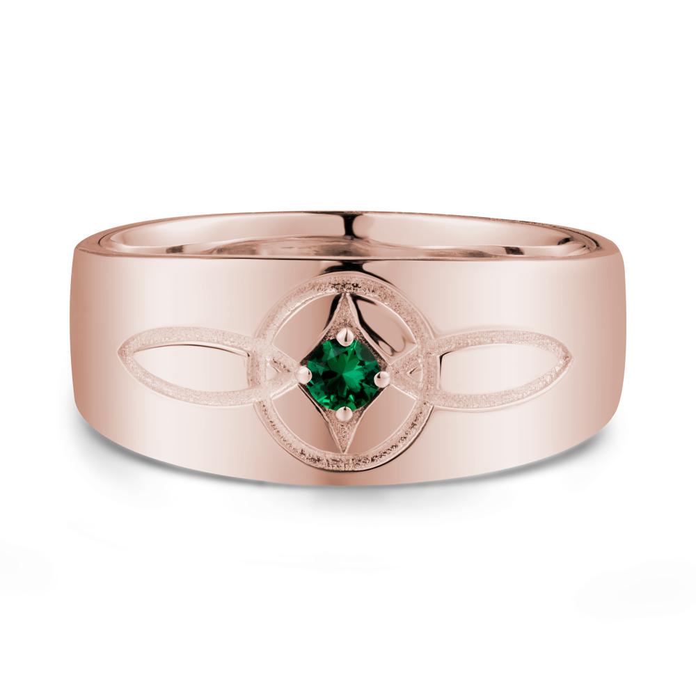 Celtic Knot Emerald Man Ring - LUO Jewelry #metal_14k rose gold