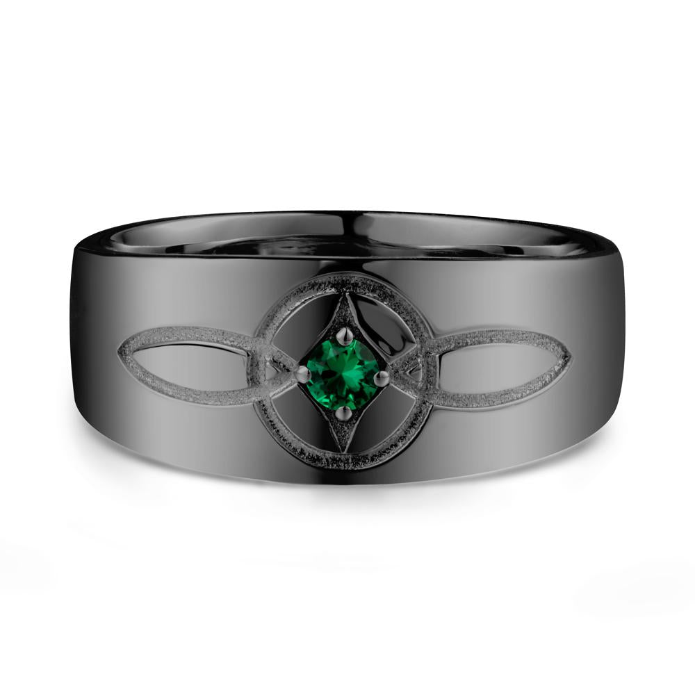 Celtic Knot Emerald Man Ring - LUO Jewelry #metal_black finish sterling silver