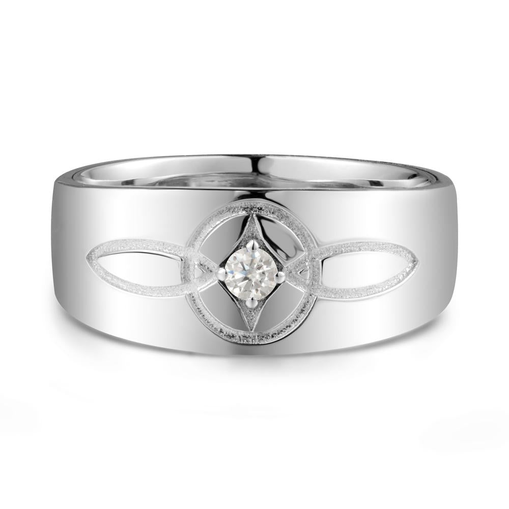 Celtic Knot Moissanite Man Ring - LUO Jewelry #metal_14k white gold