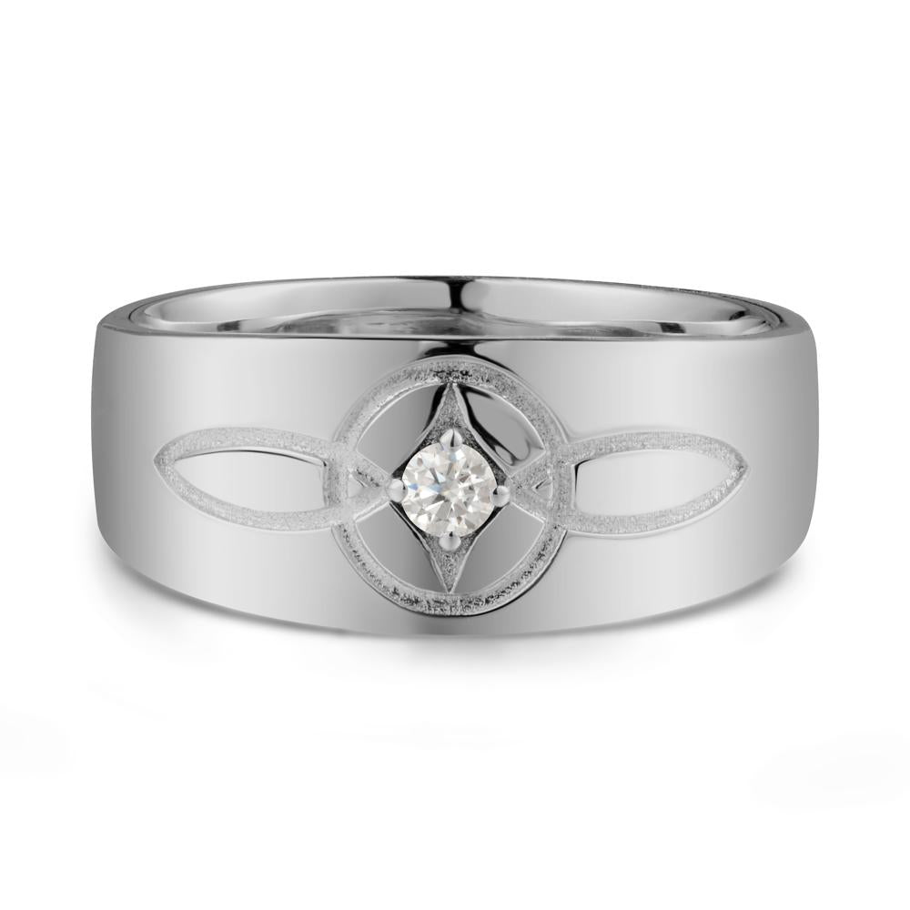 Celtic Knot Moissanite Man Ring - LUO Jewelry #metal_platinum