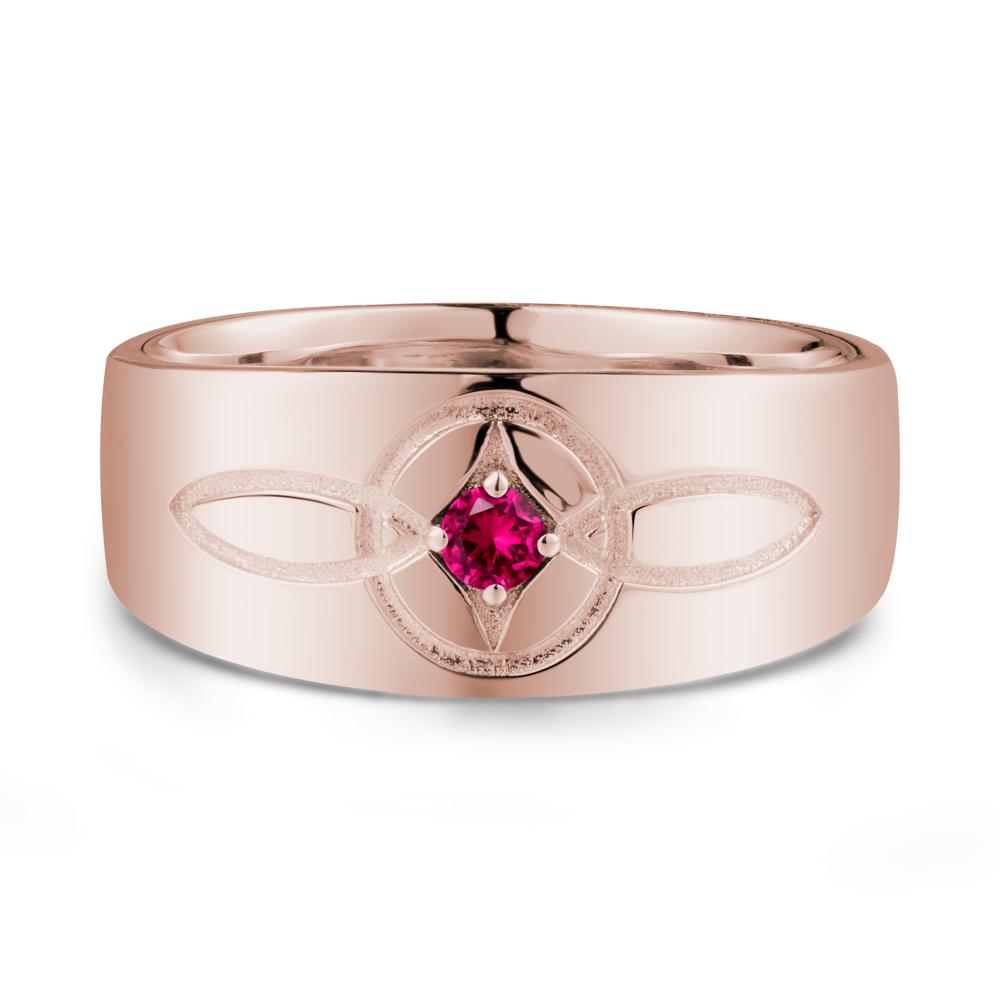 Celtic Knot Ruby Man Ring - LUO Jewelry #metal_14k rose gold