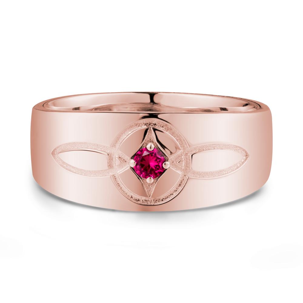 Celtic Knot Ruby Man Ring - LUO Jewelry #metal_18k rose gold