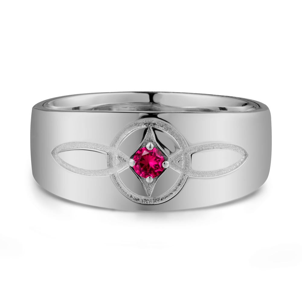 Celtic Knot Ruby Man Ring - LUO Jewelry #metal_platinum