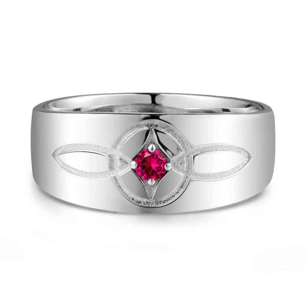 Celtic Knot Ruby Man Ring - LUO Jewelry #metal_sterling silver