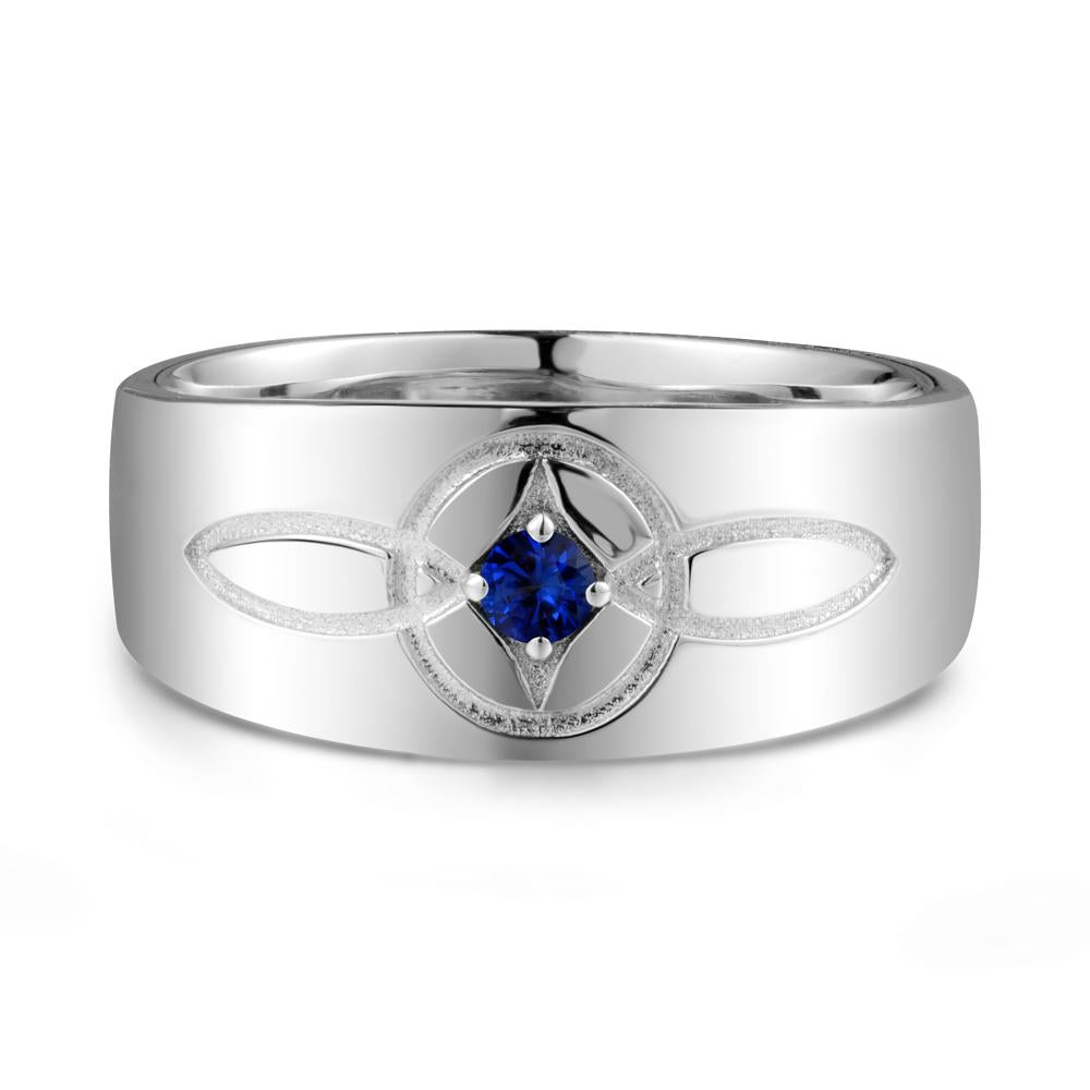 Wide Band Sapphire Ring with Celtic Knot - LUO Jewelry #metal_sterling silver