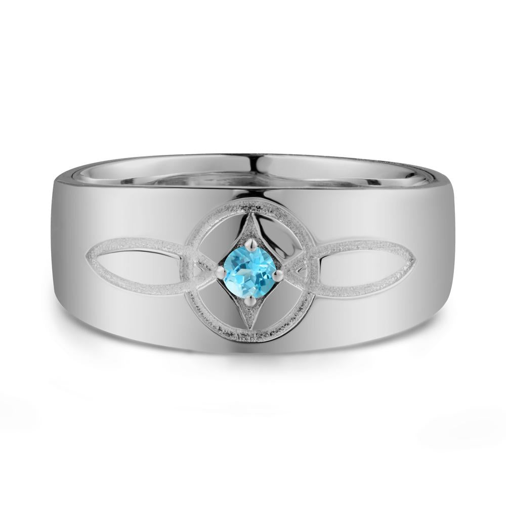 Celtic Knot Swiss Blue Topaz Man Ring - LUO Jewelry #metal_platinum