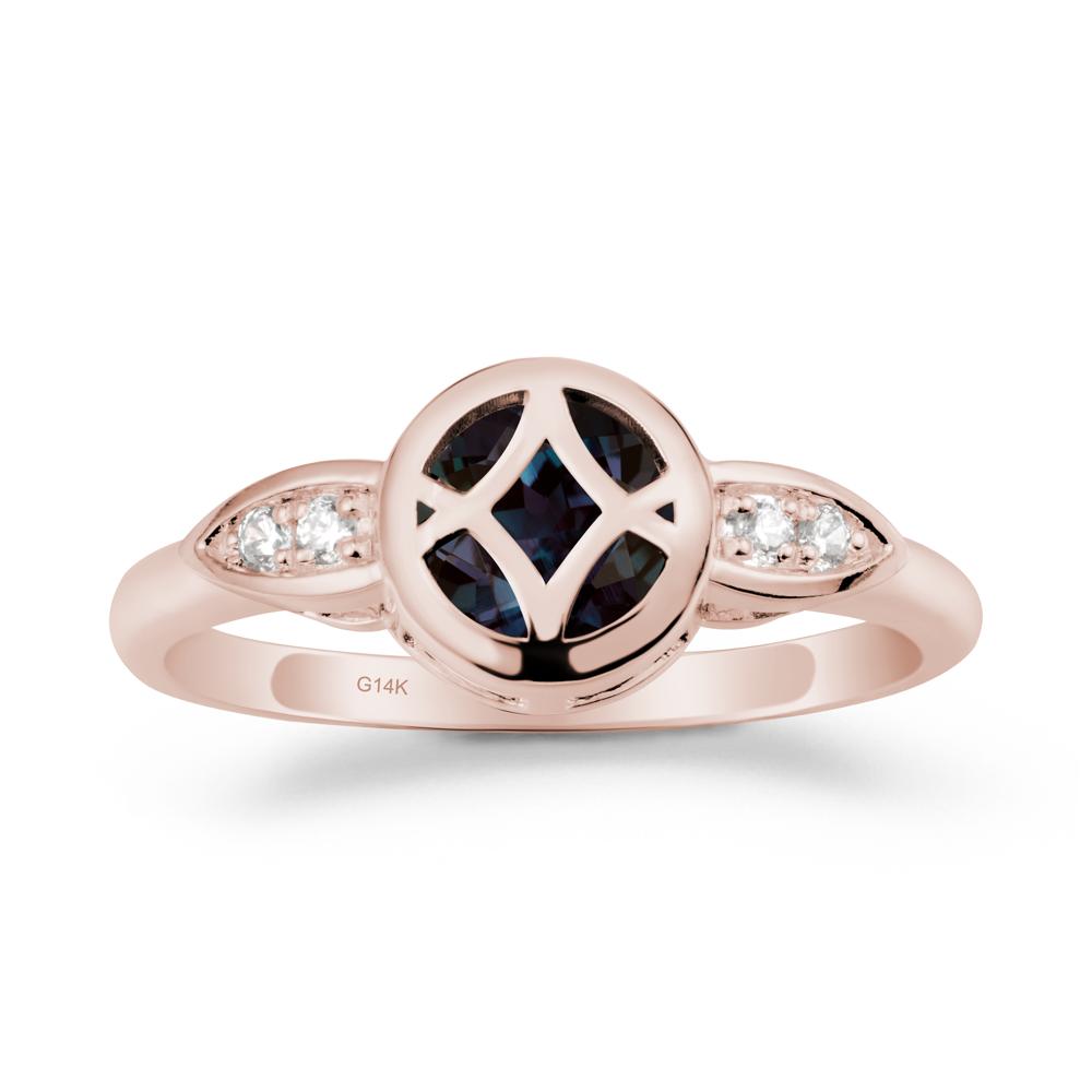Celtic Knot Alexandrite Ring for Women - LUO Jewelry #metal_14k rose gold