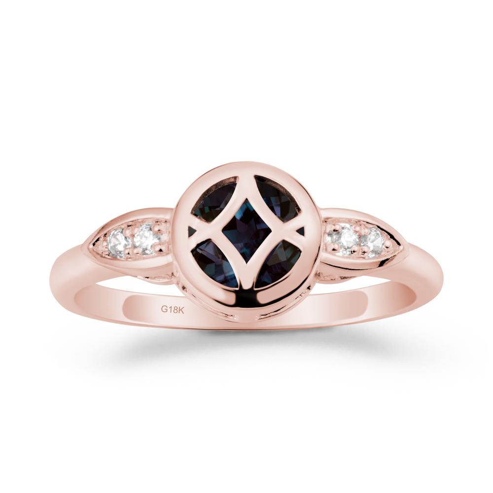 Celtic Knot Alexandrite Ring for Women - LUO Jewelry #metal_18k rose gold