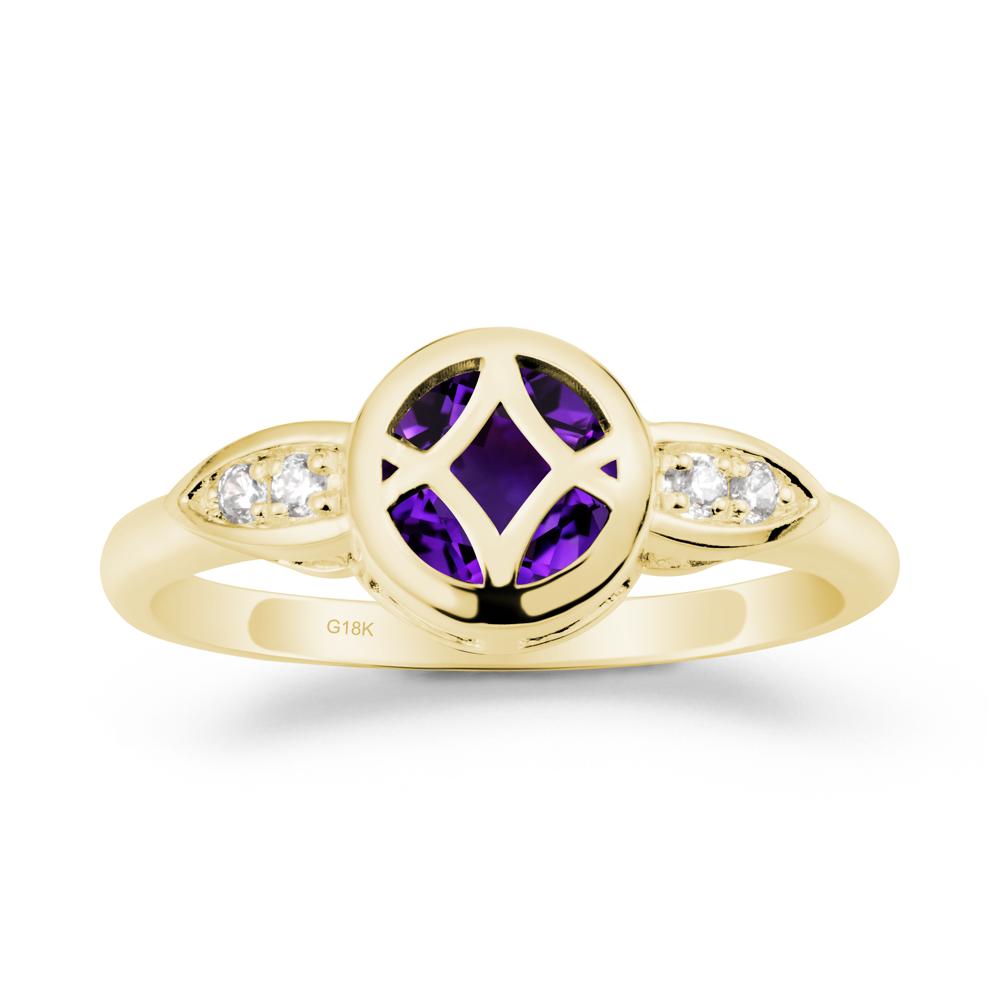 Amethyst Celtic Knot Ring - LUO Jewelry #metal_18k yellow gold