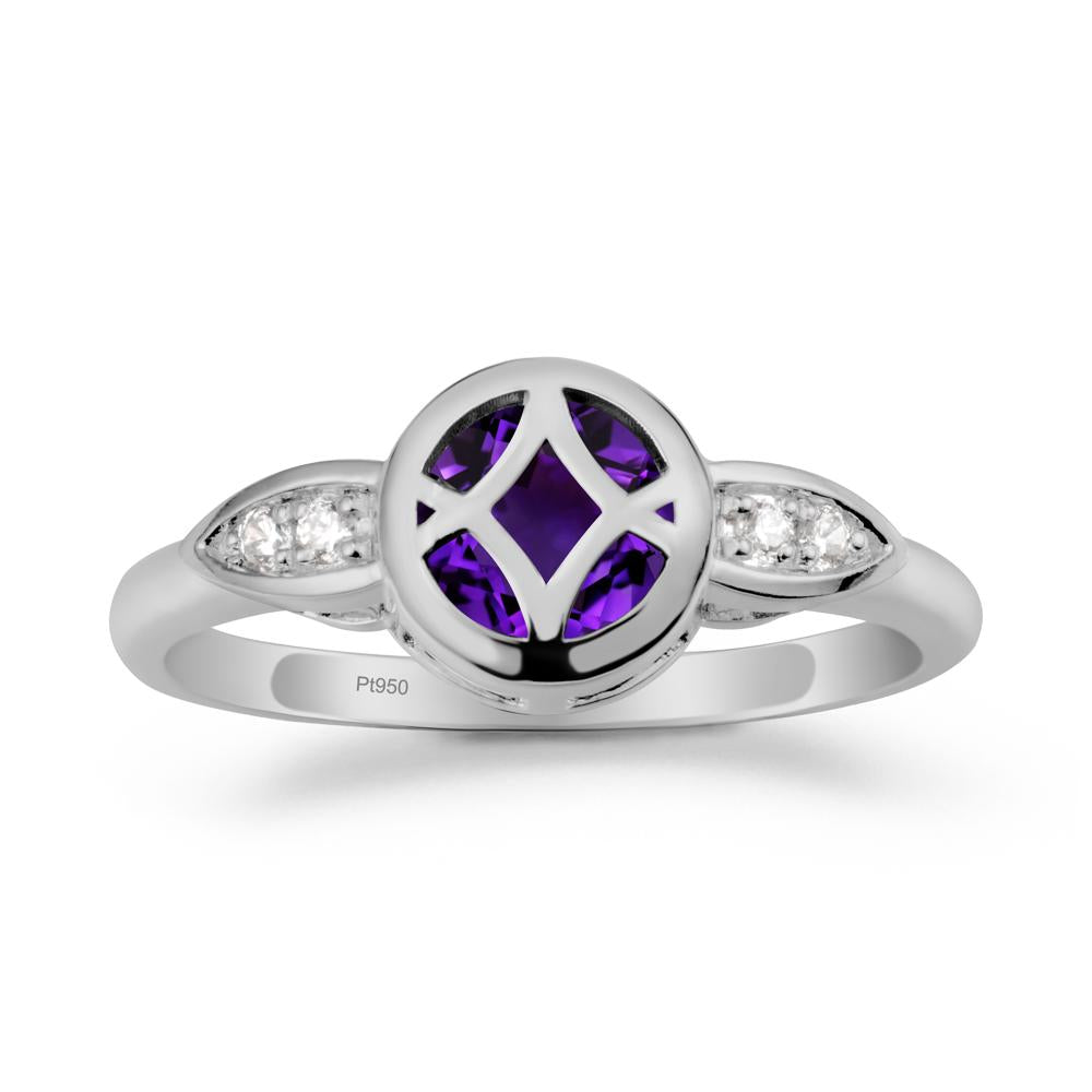 Amethyst Celtic Knot Ring - LUO Jewelry #metal_platinum