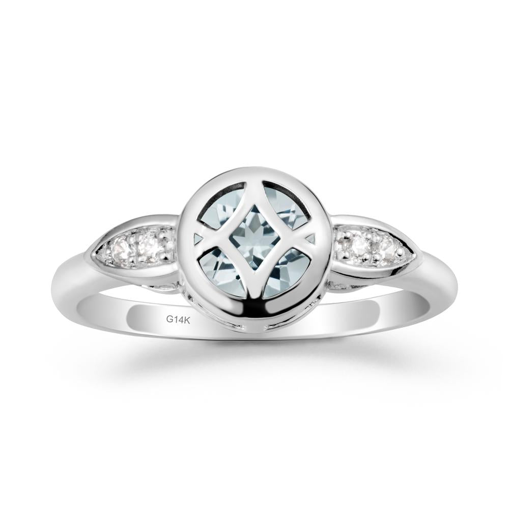 Celtic Knot Aquamarine Engagement Ring - LUO Jewelry #metal_14k white gold