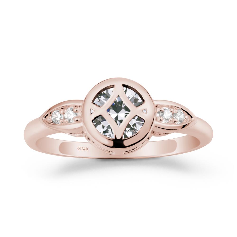 Celtic Knot Cubic Zirconia Engagement Ring - LUO Jewelry #metal_14k rose gold