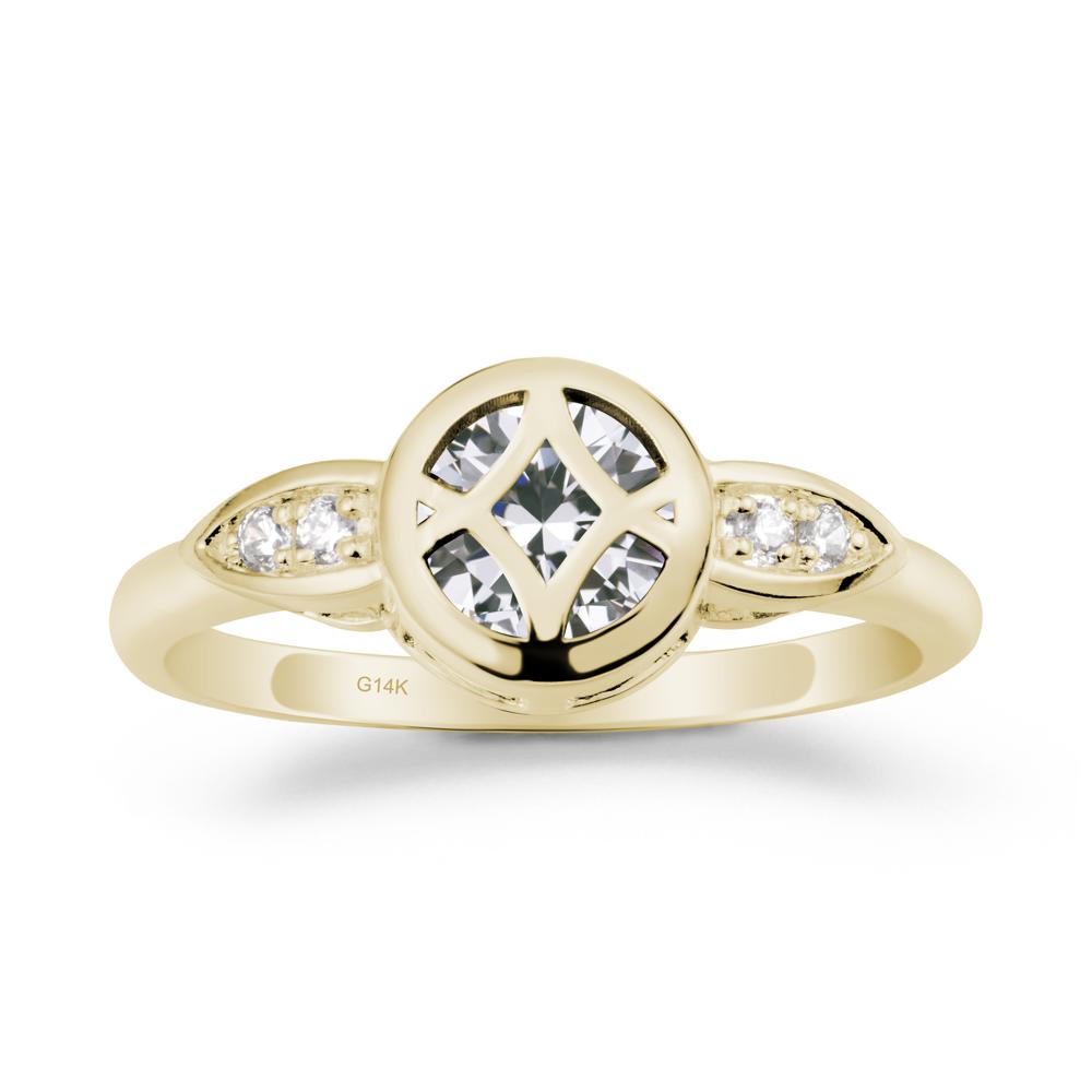 Celtic Knot Cubic Zirconia Engagement Ring - LUO Jewelry #metal_14k yellow gold