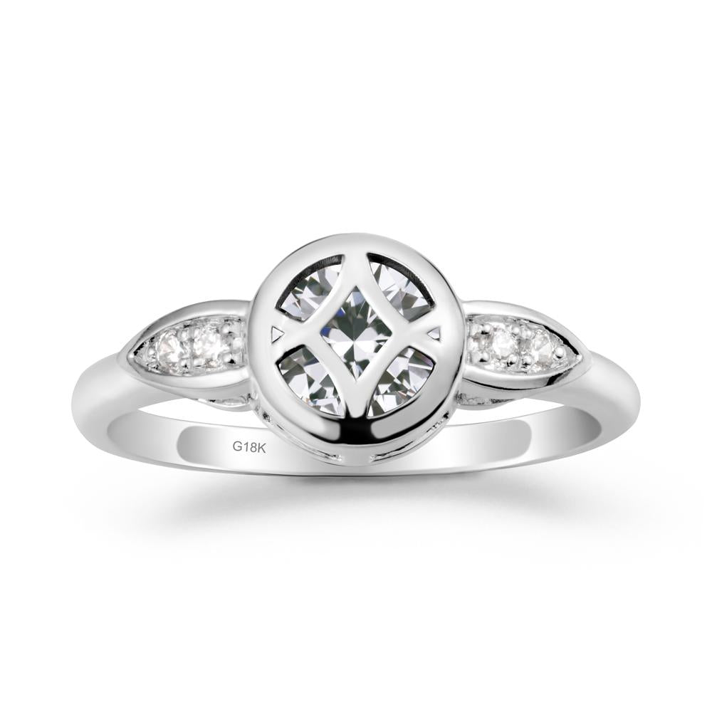 Celtic Knot Cubic Zirconia Engagement Ring - LUO Jewelry #metal_18k white gold