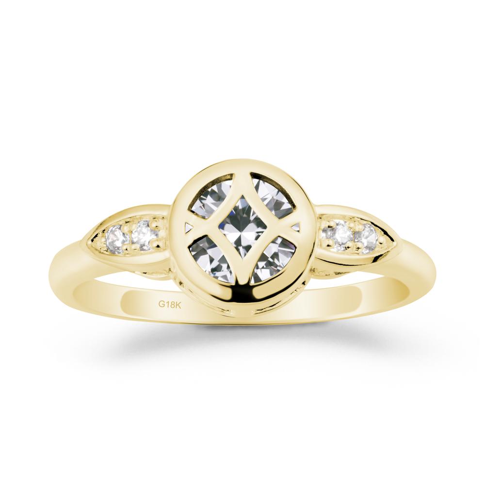 Celtic Knot Cubic Zirconia Engagement Ring - LUO Jewelry #metal_18k yellow gold