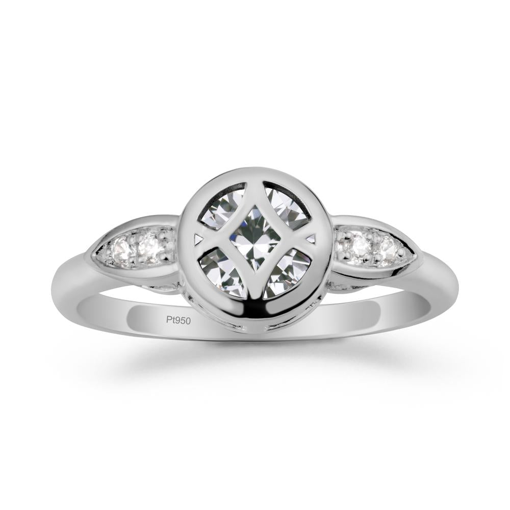 Celtic Knot Cubic Zirconia Engagement Ring - LUO Jewelry #metal_platinum