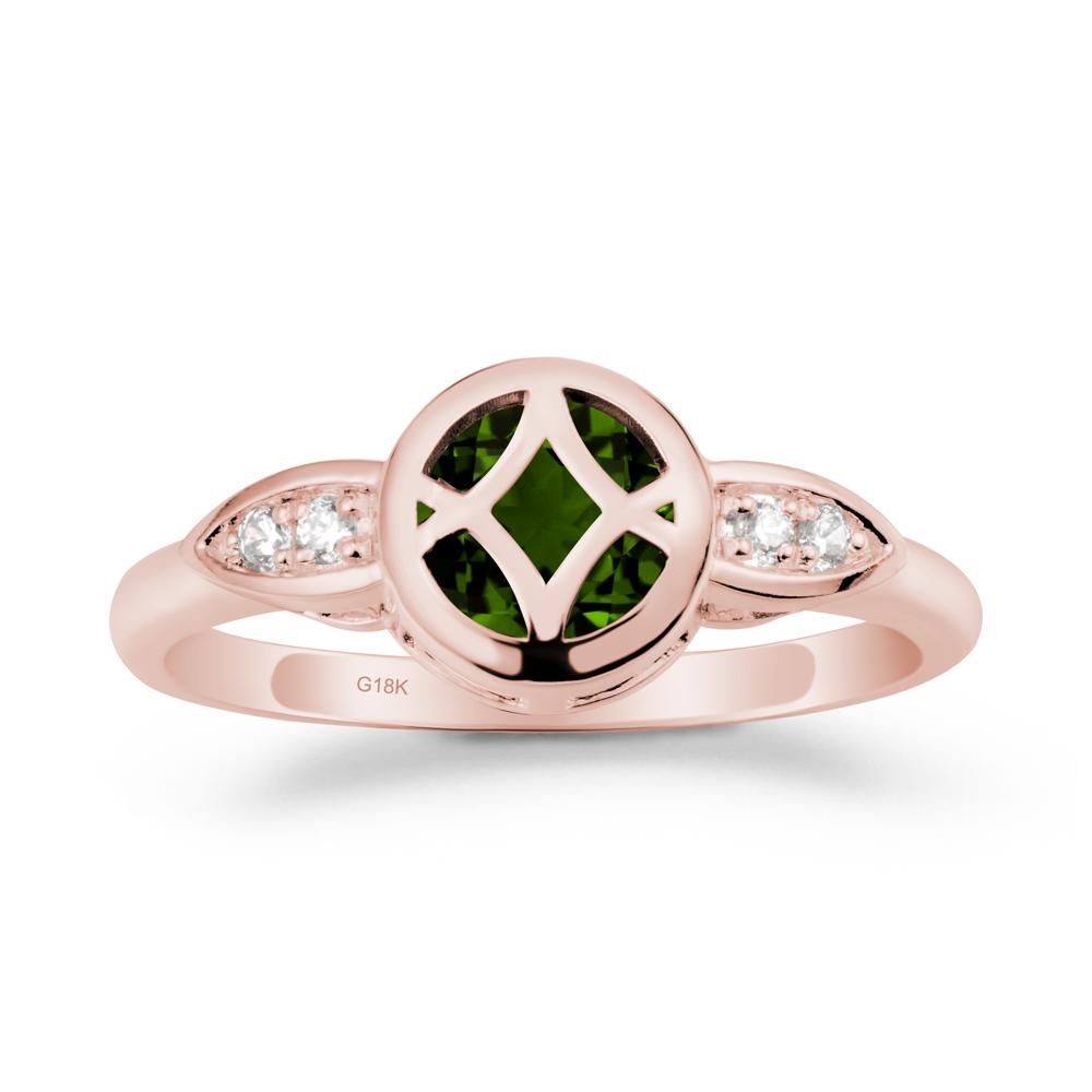 Celtic Knot Diopside Ring for Women - LUO Jewelry #metal_18k rose gold