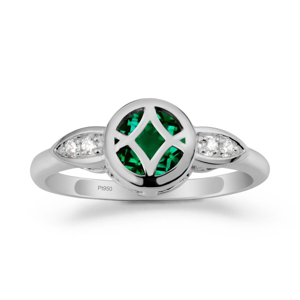 Emerald Celtic Knot Ring - LUO Jewelry #metal_platinum