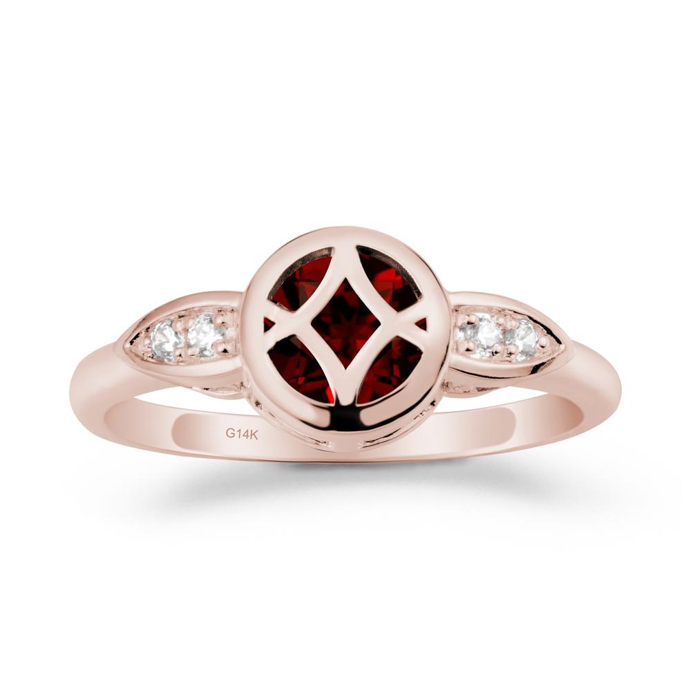 Celtic Knot Garnet Engagement Ring - LUO Jewelry #metal_14k rose gold