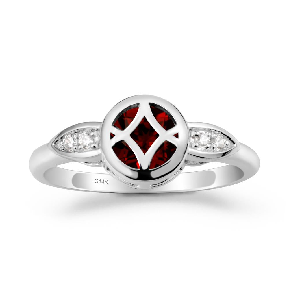Celtic Knot Garnet Engagement Ring - LUO Jewelry #metal_14k white gold