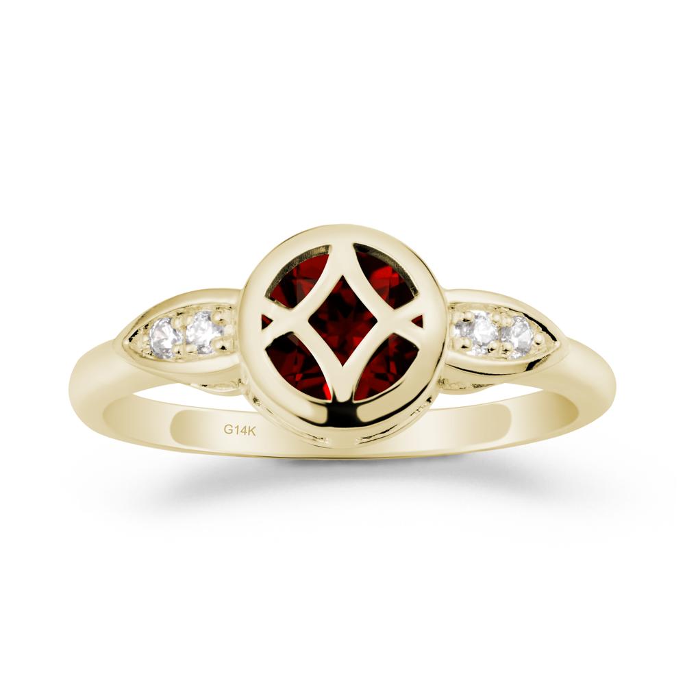 Celtic Knot Garnet Engagement Ring - LUO Jewelry #metal_14k yellow gold