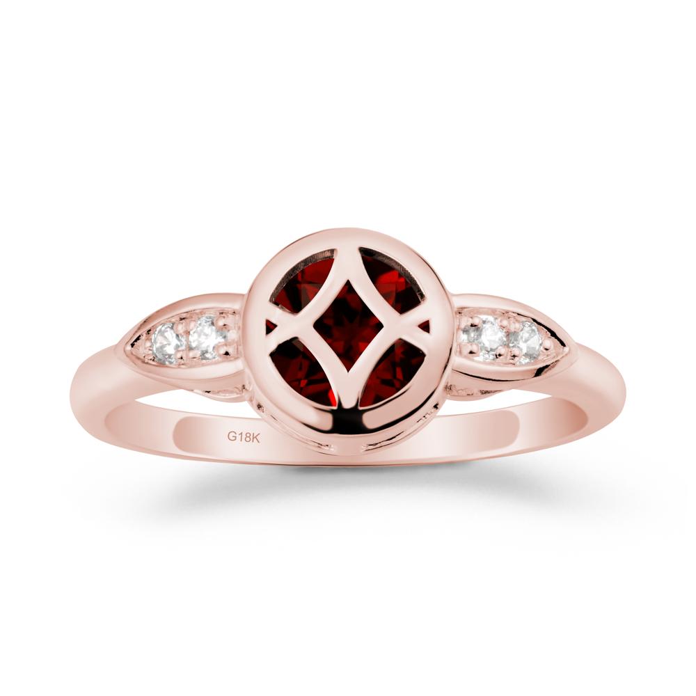 Celtic Knot Garnet Engagement Ring - LUO Jewelry #metal_18k rose gold
