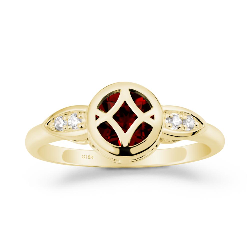 Celtic Knot Garnet Engagement Ring - LUO Jewelry #metal_18k yellow gold