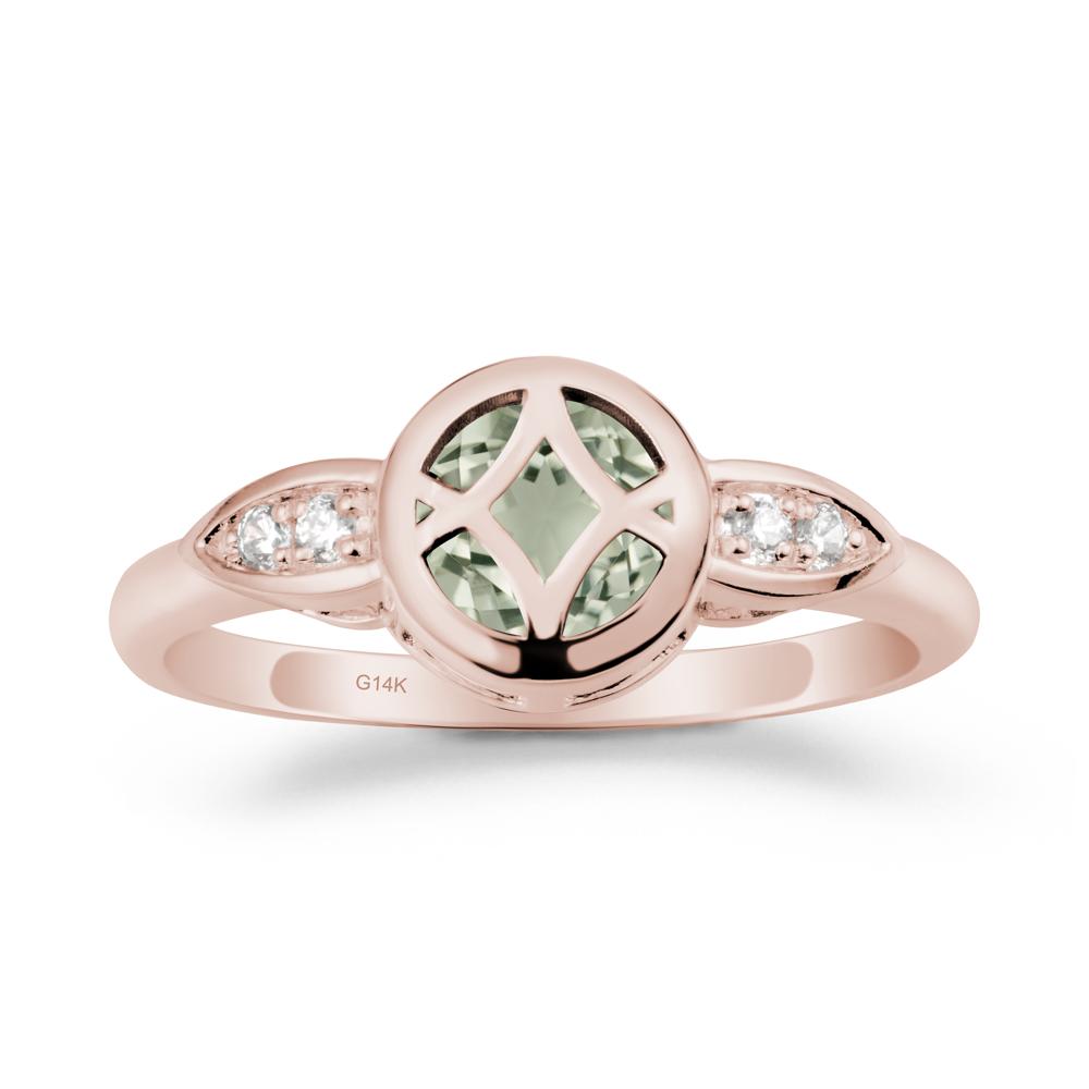 Celtic Knot Green Amethyst Ring for Women - LUO Jewelry #metal_14k rose gold
