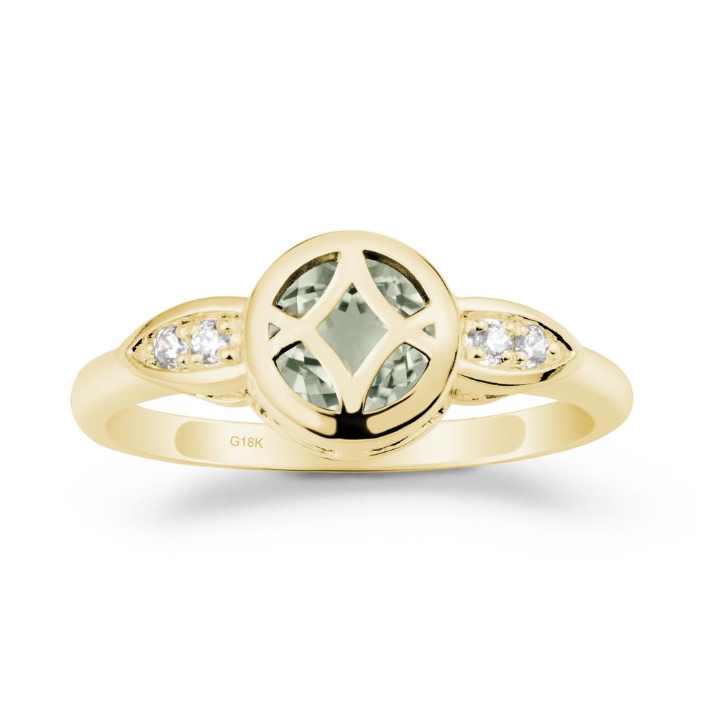 Celtic Knot Green Amethyst Ring for Women - LUO Jewelry #metal_18k yellow gold