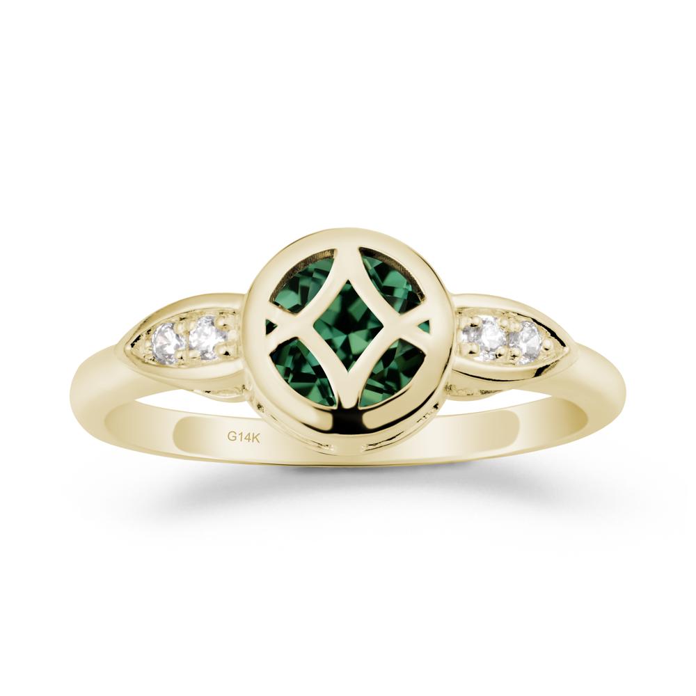Green Sapphire Celtic Knot Ring - LUO Jewelry #metal_14k yellow gold