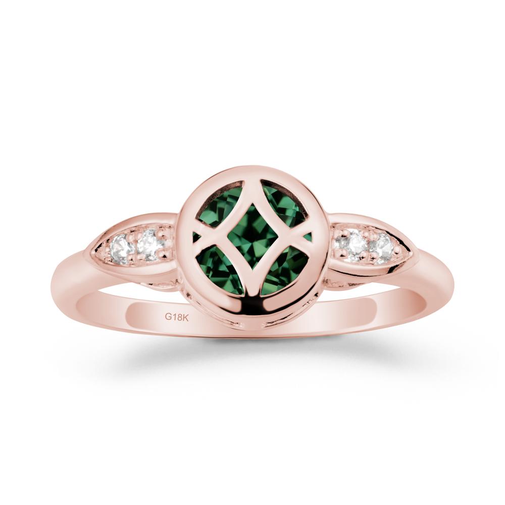 Green Sapphire Celtic Knot Ring - LUO Jewelry #metal_18k rose gold