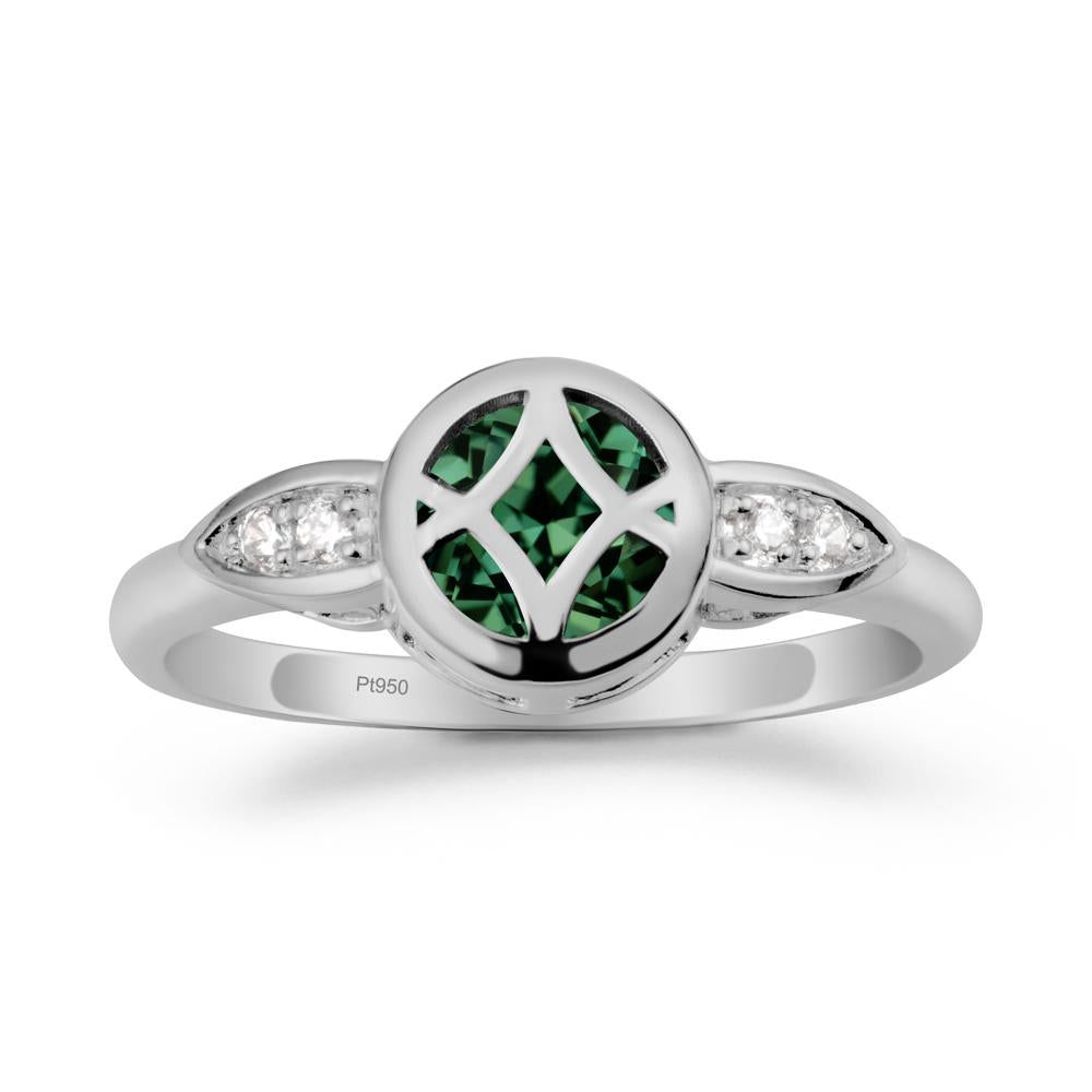 Green Sapphire Celtic Knot Ring - LUO Jewelry #metal_platinum