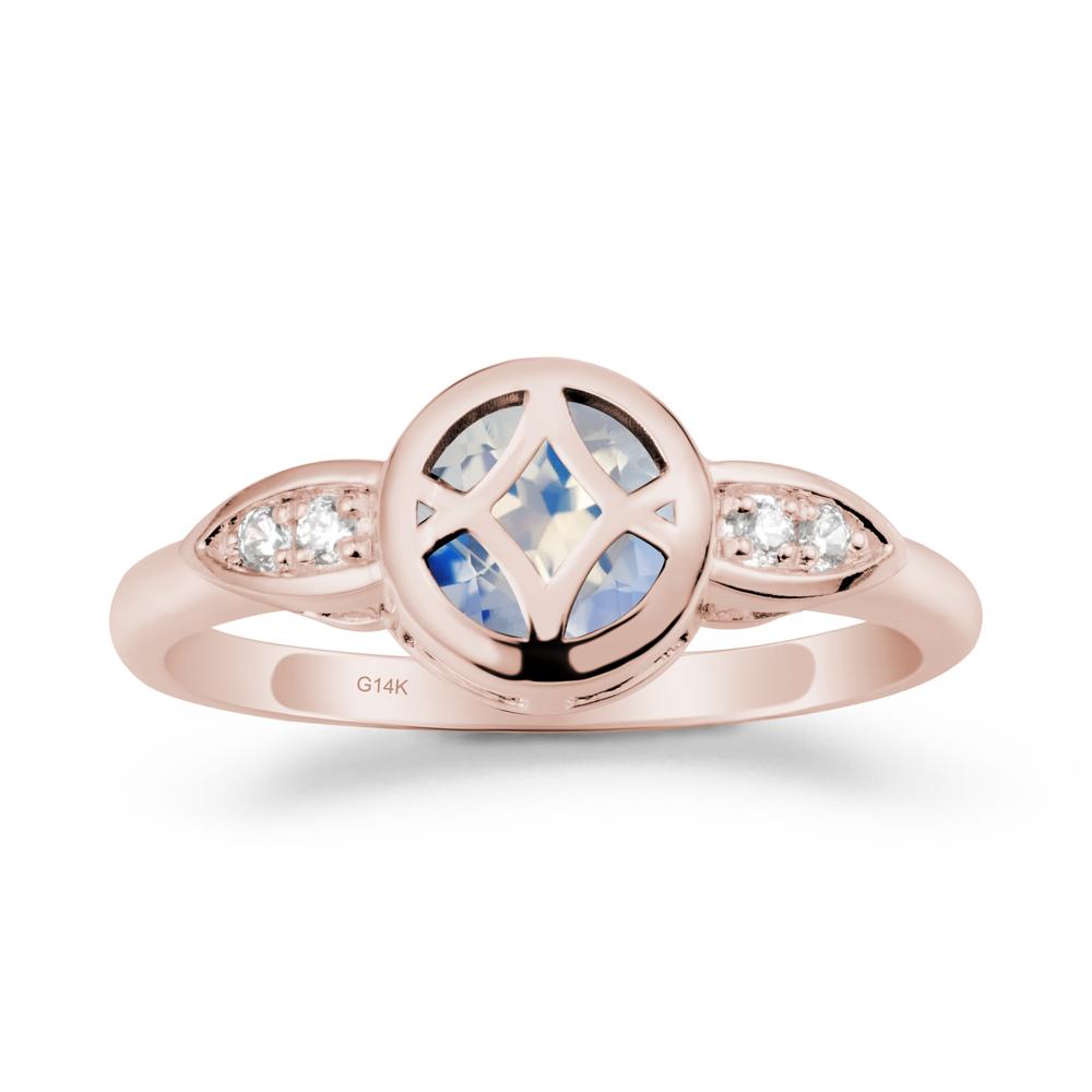 Celtic Knot Moonstone Engagement Ring - LUO Jewelry #metal_14k rose gold