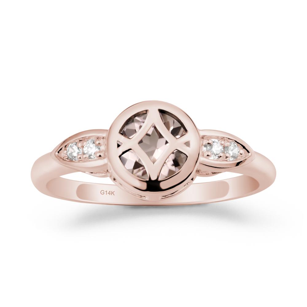 Celtic Knot Morganite Ring for Women - LUO Jewelry #metal_14k rose gold