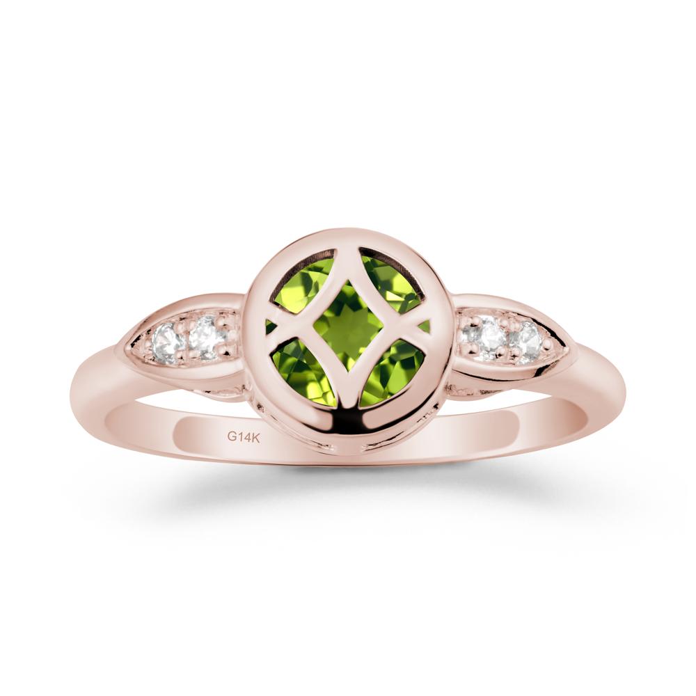 Celtic Knot Peridot Engagement Ring - LUO Jewelry #metal_14k rose gold