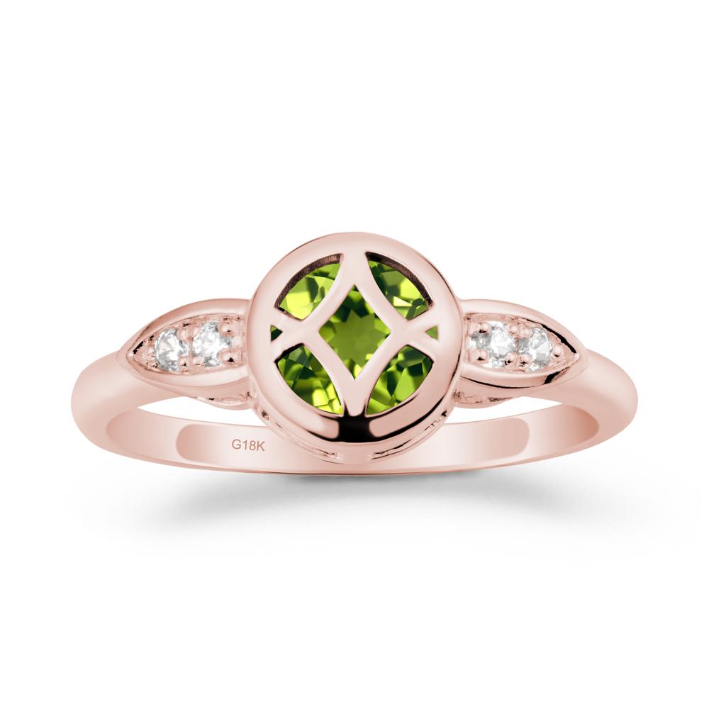 Celtic Knot Peridot Engagement Ring - LUO Jewelry #metal_18k rose gold