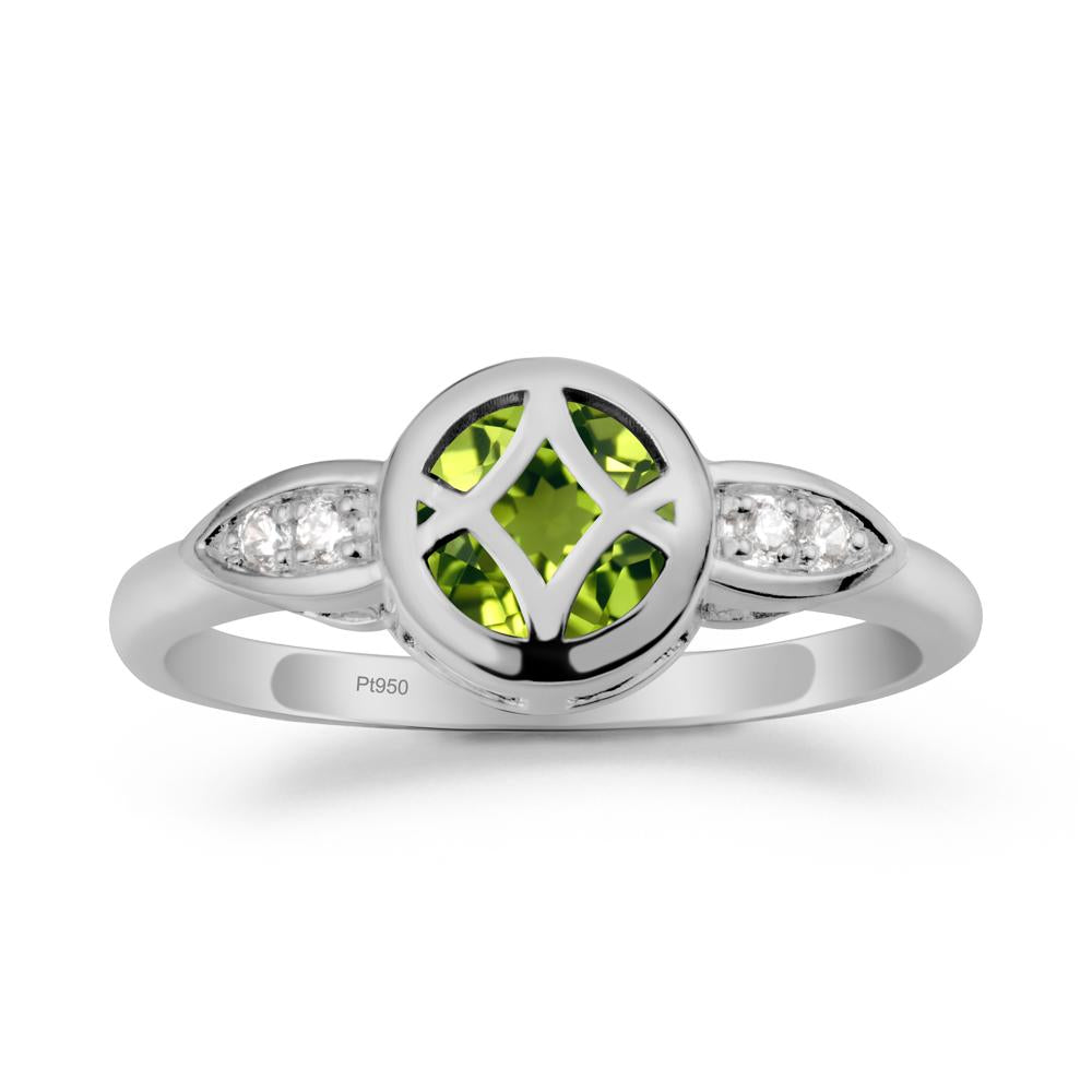 Celtic Knot Peridot Engagement Ring - LUO Jewelry #metal_platinum