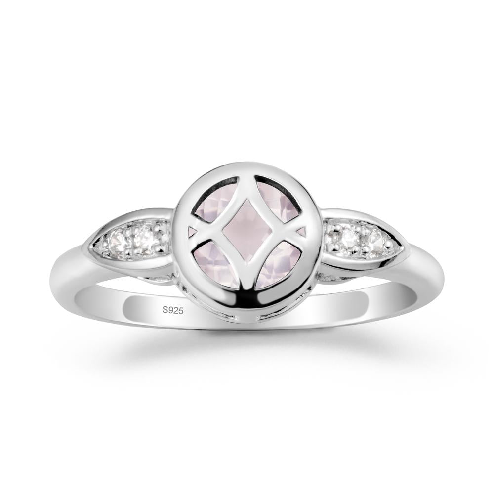 Celtic Knot Rose Quartz Ring for Women - LUO Jewelry #metal_sterling silver