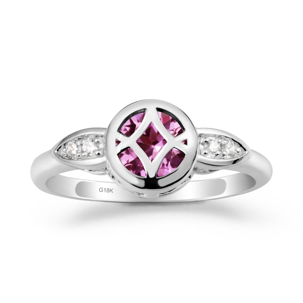 Pink Sapphire Celtic Knot Ring - LUO Jewelry #metal_18k white gold
