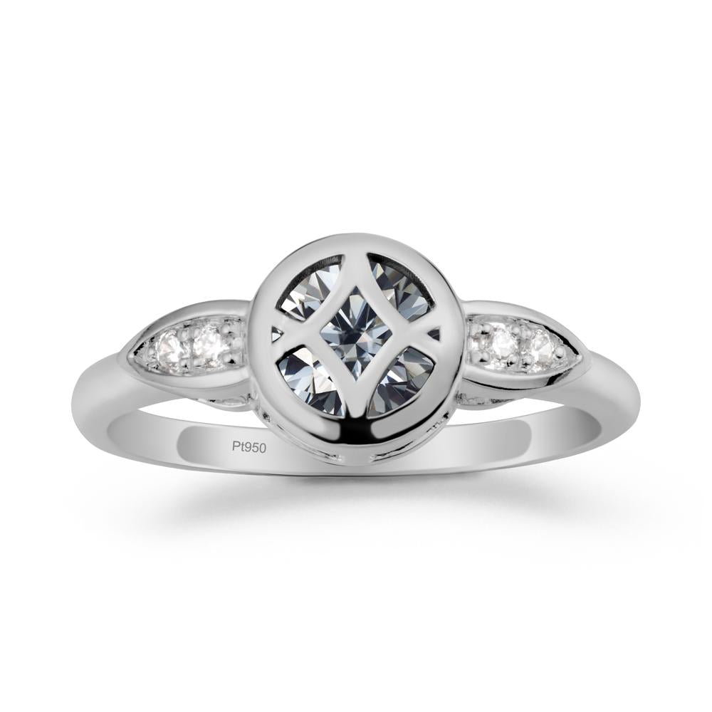 Celtic Knot Grey Moissanite Engagement Ring - LUO Jewelry #metal_platinum