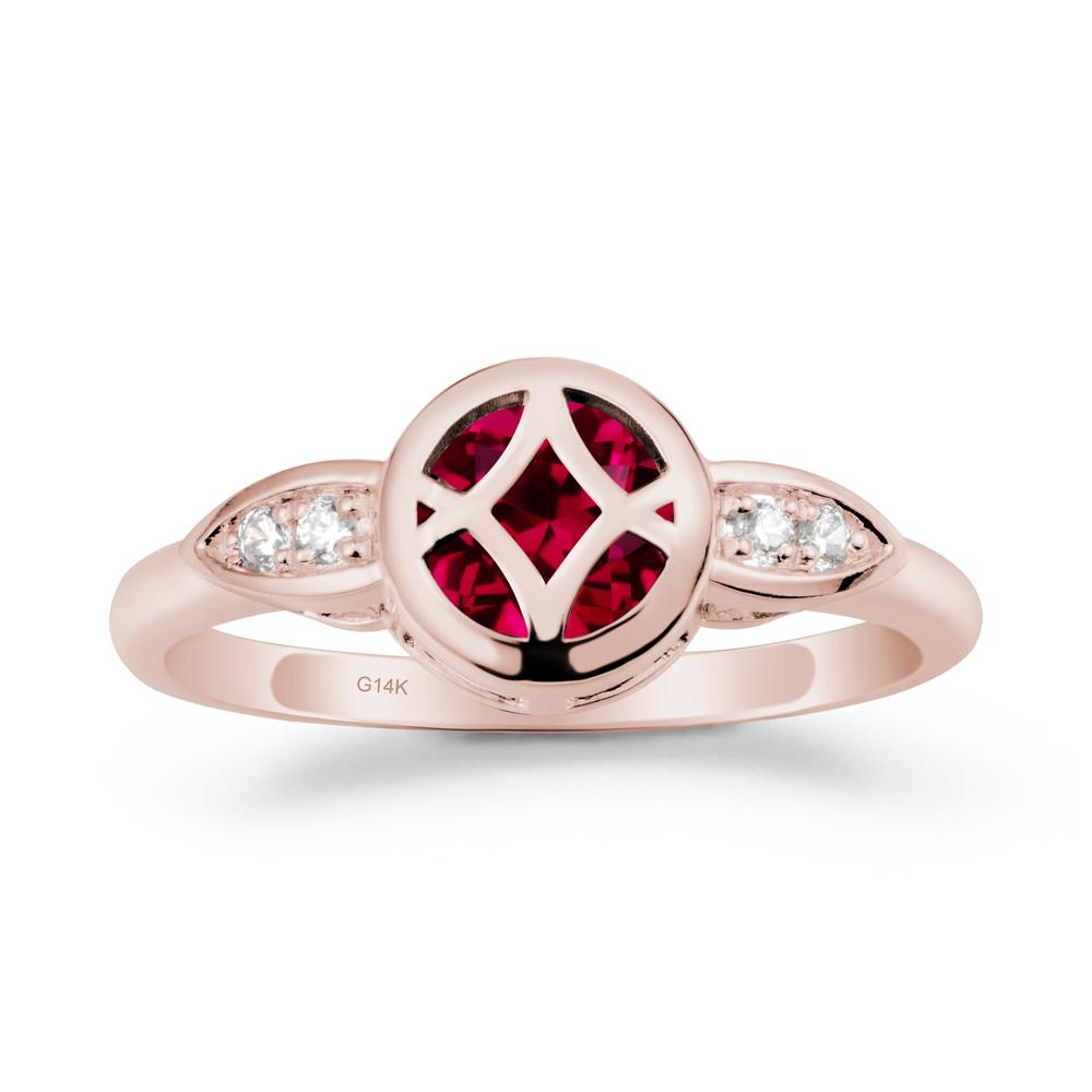 Celtic Knot Ruby Ring for Women - LUO Jewelry #metal_14k rose gold