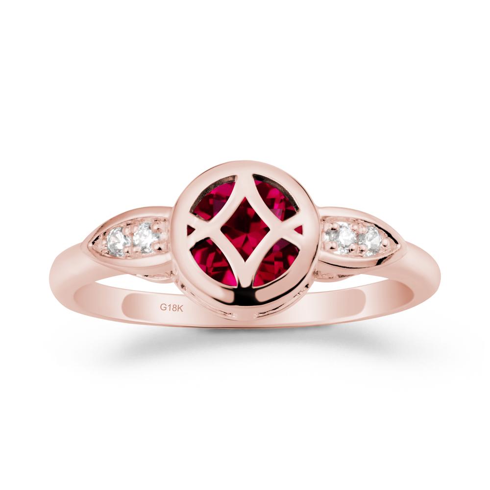 Celtic Knot Ruby Ring for Women - LUO Jewelry #metal_18k rose gold