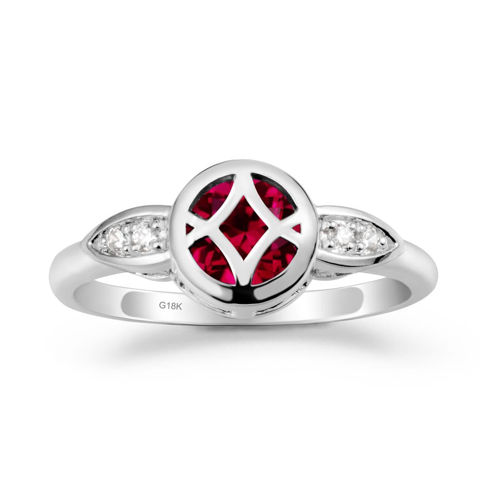 Celtic Knot Ruby Ring for Women - LUO Jewelry #metal_18k white gold