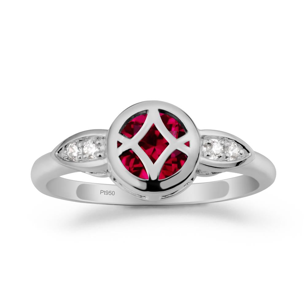 Celtic Knot Ruby Ring for Women - LUO Jewelry #metal_platinum