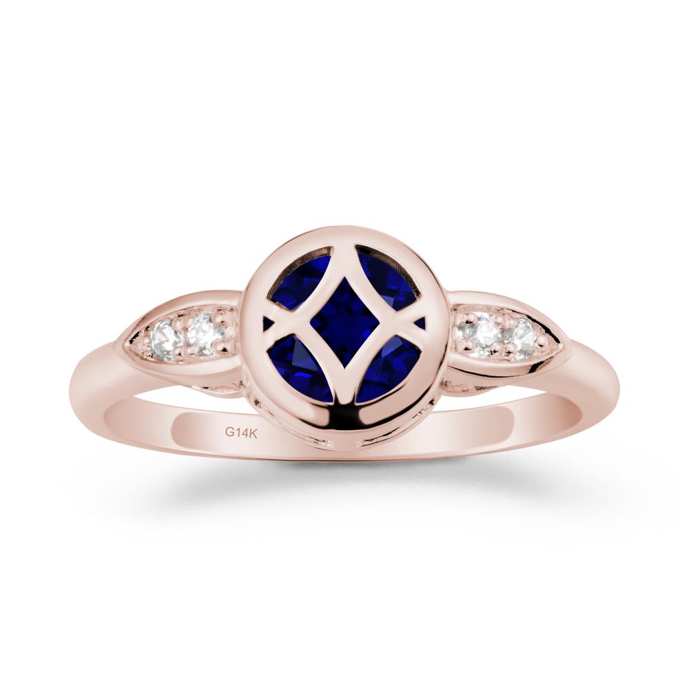Sapphire Celtic Knot Ring - LUO Jewelry #metal_14k rose gold