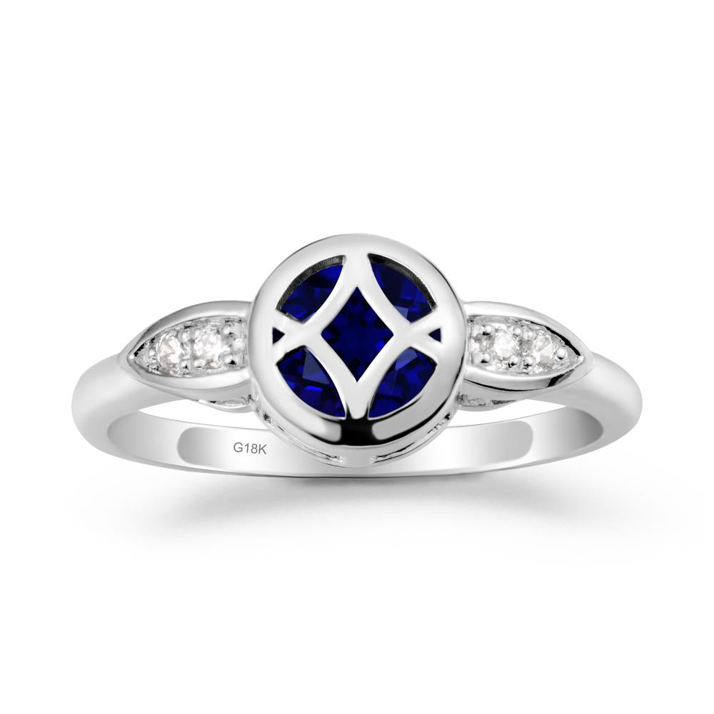 Sapphire Celtic Knot Ring - LUO Jewelry #metal_18k white gold
