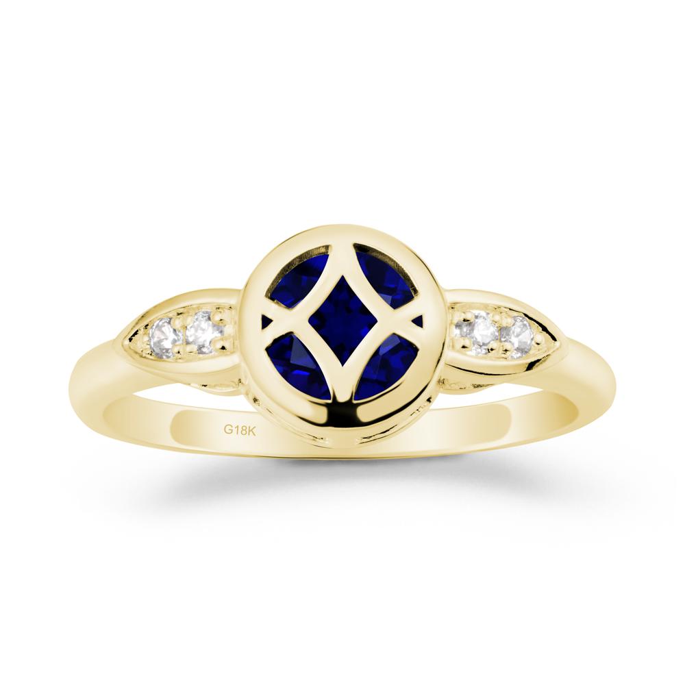 Sapphire Celtic Knot Ring - LUO Jewelry #metal_18k yellow gold